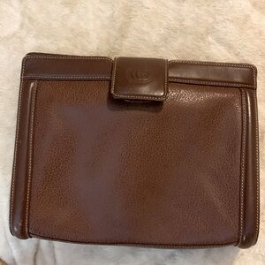 Gucci vintage brown leather clutch